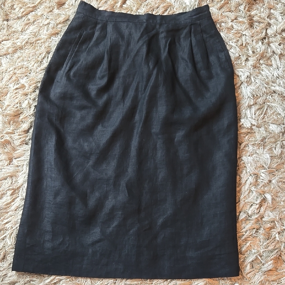 Vintage Gucci Black Linen Skirt